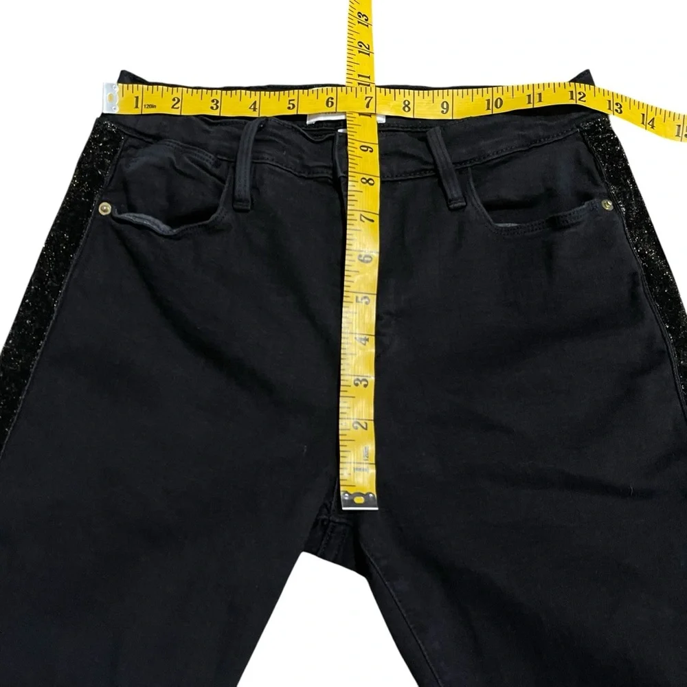 FRAME Le High Straight Glitter Stripe Jeans‎ Size 25 - Picture 11 of 15